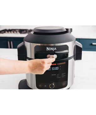 NINJA OL550EU Foodi 11-in-1 SmartLid Multikocher Stainless Steel/Black (Rührschüsselkapazität: 6 Liter, 1460 Watt)