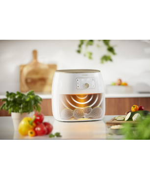 PHILIPS HD9870/20 Premium Airfryer XXL Smart Sensing 7.3L Heißluftfritteuse 2225 Watt Weiß/Champagner