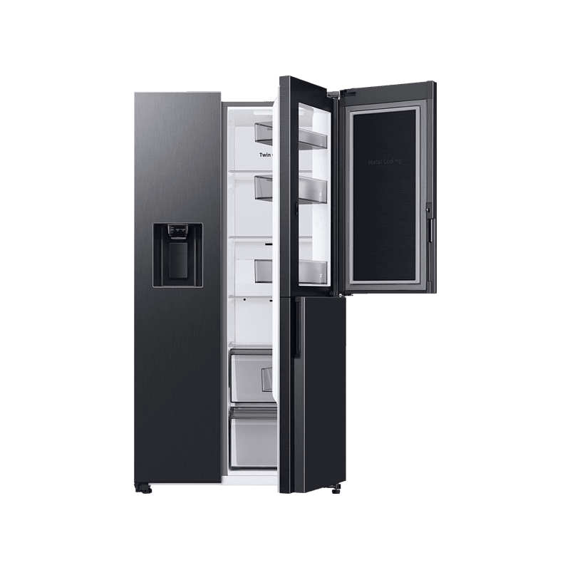 SAMSUNG RH68B8821B1/EG Side-by-Side (E, 1780 mm hoch, Premium Black Steel/Urban Silver)