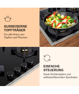 KLARSTEIN Goldflame 4 Prime Gaskochfeld (Kochfelder: 4)