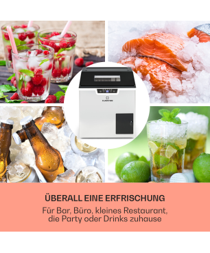 KLARSTEIN Icefestival Cube Eiswürfelmaschine (195 Watt, Silber)