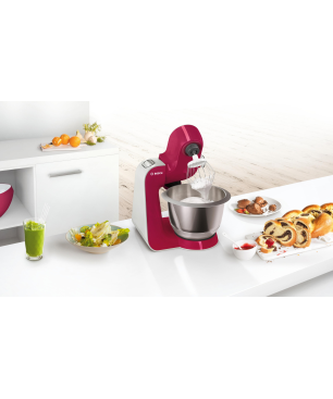 BOSCH MUM 58420 Küchenmaschine Red Diamond (Rührschüsselkapazität: 3,9 Liter, 1000 Watt)