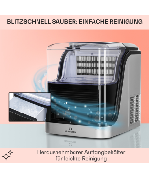 KLARSTEIN Kristall Eiswürfelmaschine (150 Watt, Silber)