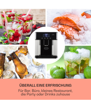 KLARSTEIN Eiszeit Eiswürfelmaschine (150 Watt, Silber)
