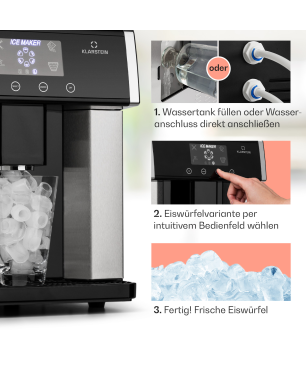KLARSTEIN Eiszeit Eiswürfelmaschine (150 Watt, Silber)