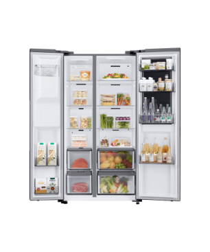 SAMSUNG RH68B8821B1/EG Side-by-Side (E, 1780 mm hoch, Premium Black Steel/Urban Silver)