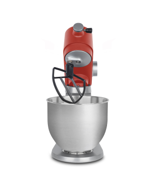 H.KOENIG H.Koenig Küchenmaschine KM124 - 8 Geschwindigkeiten Gebäck-Roboter Rot / Silber (Rührschüsselkapazität: 5 Liter, 800