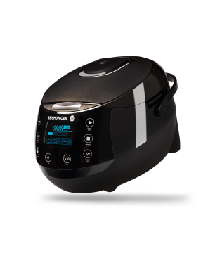 REISHUNGER Digitaler Reiskocher Reiskocher und Dampfgarer (860 Watt, Schwarz)
