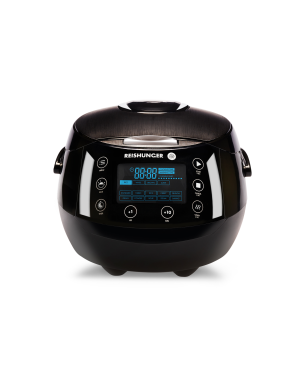 REISHUNGER Digitaler Reiskocher Reiskocher und Dampfgarer (860 Watt, Schwarz)