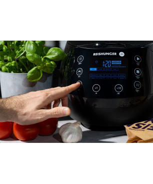 REISHUNGER Digitaler Reiskocher Reiskocher und Dampfgarer (860 Watt, Schwarz)