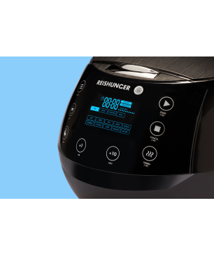 REISHUNGER Digitaler Reiskocher Reiskocher und Dampfgarer (860 Watt, Schwarz)