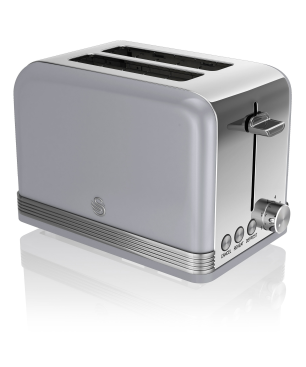 SWAN Retro STRP2070GRNEU Set Toaster und Wasserkocher Grau (850 Watt, Schlitze: 2)