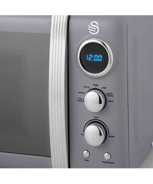 SWAN Retro STRP2070GRNEU Set Toaster und Wasserkocher Grau (850 Watt, Schlitze: 2)