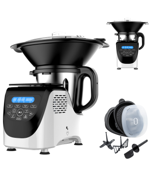 BEST DIRECT Chef-O-Matic ® Kitchen Robot Küchenmaschine mit Kochfunktion weiß (Rührschüsselkapazität: 3 Liter, 1200 Watt)