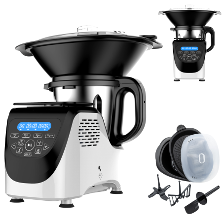 BEST DIRECT Chef-O-Matic ® Kitchen Robot Küchenmaschine mit Kochfunktion weiß (Rührschüsselkapazität: 3 Liter, 1200 Watt)