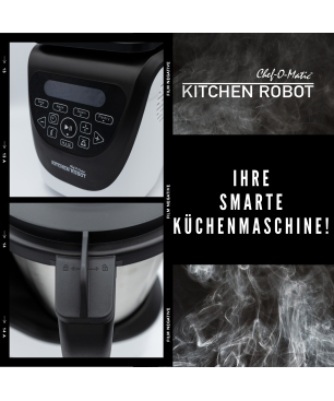 BEST DIRECT Chef-O-Matic ® Kitchen Robot Küchenmaschine mit Kochfunktion weiß (Rührschüsselkapazität: 3 Liter, 1200 Watt)