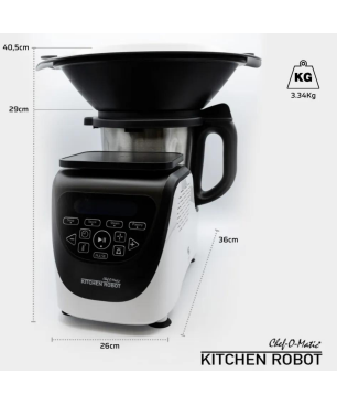 BEST DIRECT Chef-O-Matic ® Kitchen Robot Küchenmaschine mit Kochfunktion weiß (Rührschüsselkapazität: 3 Liter, 1200 Watt)