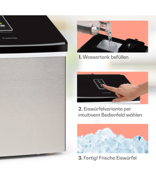 KLARSTEIN Clearcube Eiswürfelmaschine (1800 Watt, Schwarz)