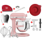 KITCHENAID 5KSM7580XEDR Sparset inkl. 5 Zubehöre Küchenmaschine Rosa (Rührschüsselkapazität: 6,9 Liter, 500 Watt)