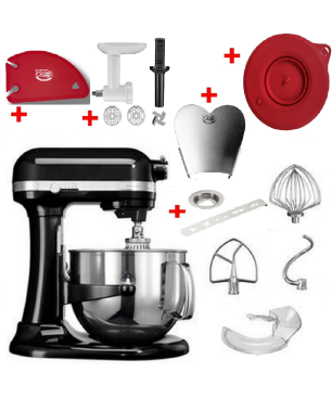 KITCHENAID 5KSM7580XEOB Sparset inkl. 5 Zubehöre Küchenmaschine Onyx Schwarz (Rührschüsselkapazität: 6,9 Liter, 500 Watt)