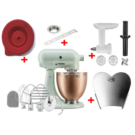 KITCHENAID 5KSM180LEELB Set inkl. Edelstahlrührelmenten und 4 Zubehöre Küchenmaschine BLOSSOM (300 Watt)