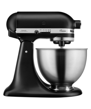 KITCHENAID 5K45SS Sparset mit 4 Zubehören Küchenmaschine Matt Schwarz (275 Watt)