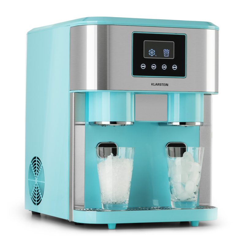 KLARSTEIN Eiszeit Crush Eiswürfelmaschine (150 Watt, Pastellblau)