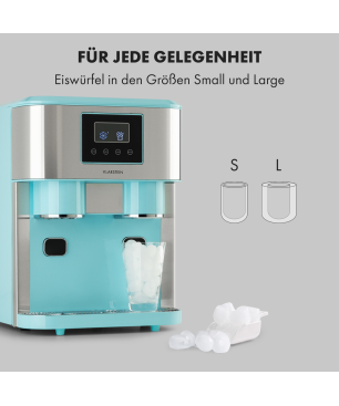 KLARSTEIN Eiszeit Crush Eiswürfelmaschine (150 Watt, Pastellblau)