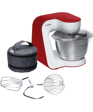 BOSCH MUM 54 R 00 STARTLINE Küchenmaschine Weiß/Rot (Rührschüsselkapazität: 3,9 Liter, 900 Watt)