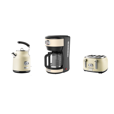 WESTINGHOUSE WES26 Wasserkocher Toaster Kaffeemaschine Set weiß (1750 Watt, Schlitze: 4)