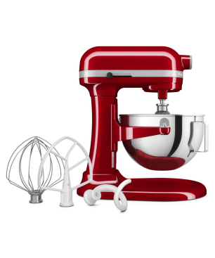 KITCHENAID 5KSM55SXXEER Küchenmaschine Empire Rot (Rührschüsselkapazität: 5,2 Liter, 375 Watt)