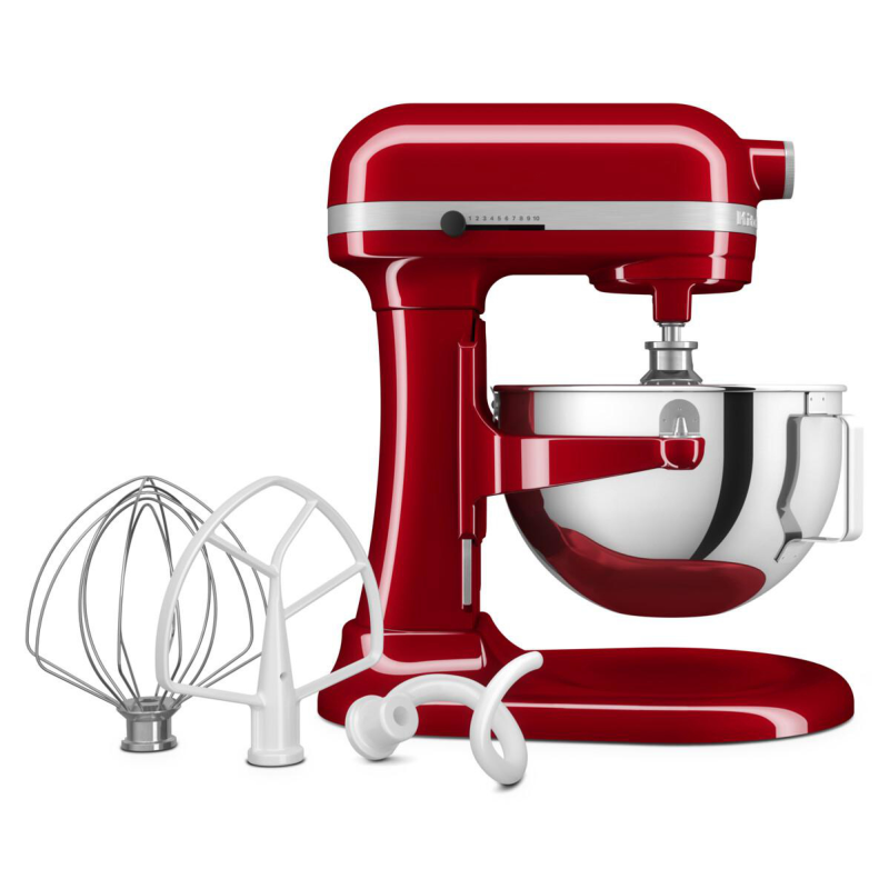 KITCHENAID 5KSM55SXXEER Küchenmaschine Empire Rot (Rührschüsselkapazität: 5,2 Liter, 375 Watt)
