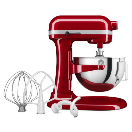 KITCHENAID 5KSM55SXXEER Küchenmaschine Empire Rot (Rührschüsselkapazität: 5,2 Liter, 375 Watt)