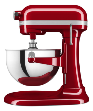 KITCHENAID 5KSM55SXXEER Küchenmaschine Empire Rot (Rührschüsselkapazität: 5,2 Liter, 375 Watt)