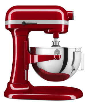 KITCHENAID 5KSM55SXXEER Küchenmaschine Empire Rot (Rührschüsselkapazität: 5,2 Liter, 375 Watt)