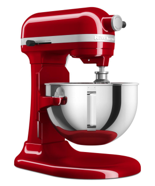 KITCHENAID 5KSM55SXXEER Küchenmaschine Empire Rot (Rührschüsselkapazität: 5,2 Liter, 375 Watt)
