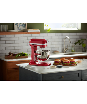 KITCHENAID 5KSM55SXXEER Küchenmaschine Empire Rot (Rührschüsselkapazität: 5,2 Liter, 375 Watt)