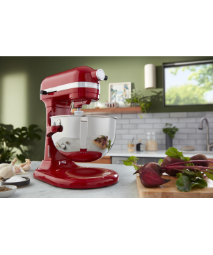 KITCHENAID 5KSM55SXXEER Küchenmaschine Empire Rot (Rührschüsselkapazität: 5,2 Liter, 375 Watt)