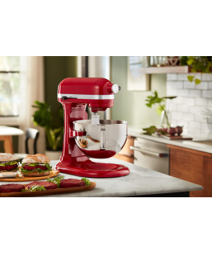 KITCHENAID 5KSM55SXXEER Küchenmaschine Empire Rot (Rührschüsselkapazität: 5,2 Liter, 375 Watt)