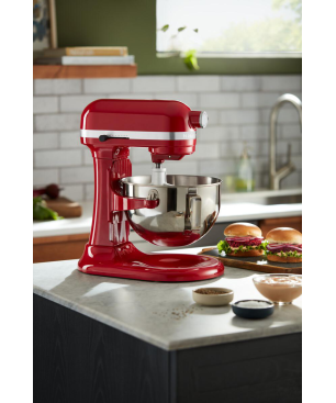 KITCHENAID 5KSM55SXXEER Küchenmaschine Empire Rot (Rührschüsselkapazität: 5,2 Liter, 375 Watt)