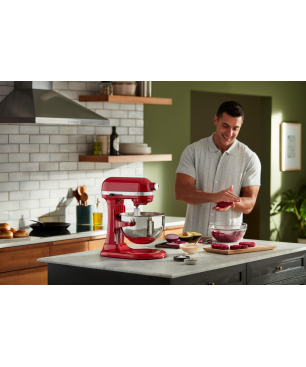 KITCHENAID 5KSM55SXXEER Küchenmaschine Empire Rot (Rührschüsselkapazität: 5,2 Liter, 375 Watt)