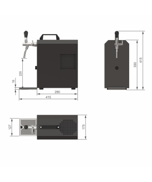 ICH-ZAPFE Set - Zapfanlage JET 30K 1- ltg, 35 L/h - Zapfkopf: ohne - Set Zapfanlage