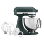 KITCHENAID 5KSM156QPEPP Küchenmaschine Pebbled Palm/Silber gesteppt (Rührschüsselkapazität: 4,8 Liter, 300 Watt)