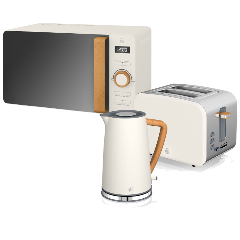 SWAN Nordic STRP1060WHTNEU Set Toaster und Wasserkocher Weiß (2200 Watt, Schlitze: 2)