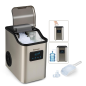 COSTWAY 2,5L Wassertank Eiswürfelmaschine (180 Watt, Silber)