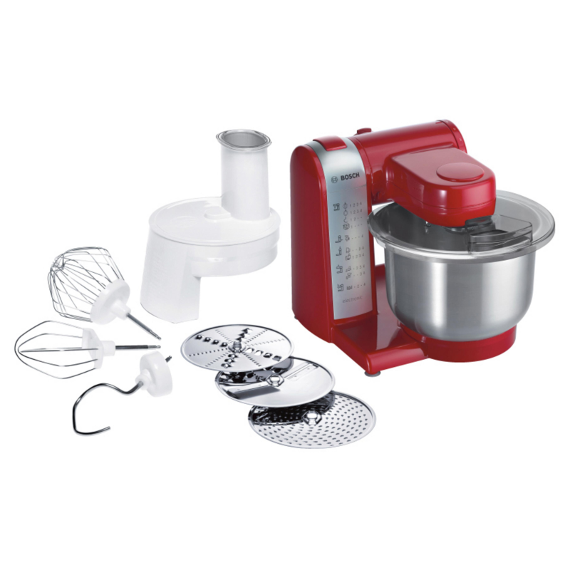 BOSCH MUM 48 R 1 ROT KÜCHENMASCHINE Küchenmaschine Rot (Rührschüsselkapazität: 3,9 Liter, 600 Watt)