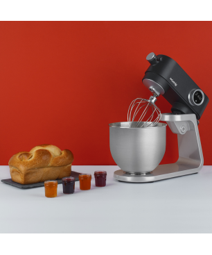 H.KOENIG H.Koenig KM120er Küchenmaschine / Edelstahl /8 Geschwindigkeiten /Schneebesen, Rührbesen, Knethaken Küchenmaschine Sc