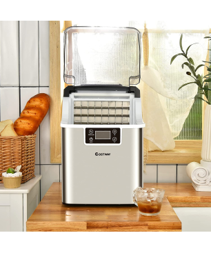 COSTWAY 3,2L Eiswürfelmaschine (240 Volt, Silber)