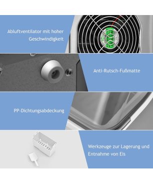 COSTWAY 3,2L Eiswürfelmaschine (240 Volt, Silber)