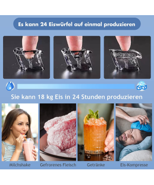 COSTWAY 3,2L Eiswürfelmaschine (240 Volt, Silber)